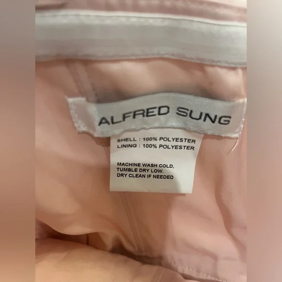 Alfred Sung NWT Strapless Satin High Low Dress with Pockets in Blush - Picture 7 of 9